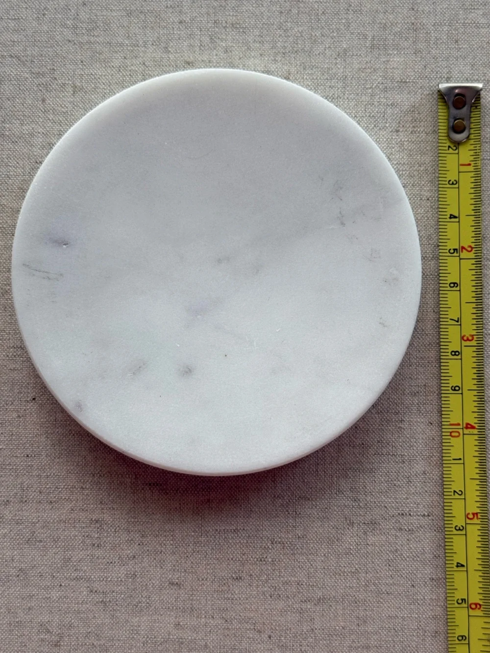 Round White Marble Soap Dish Natural Stone Minimalist Decor